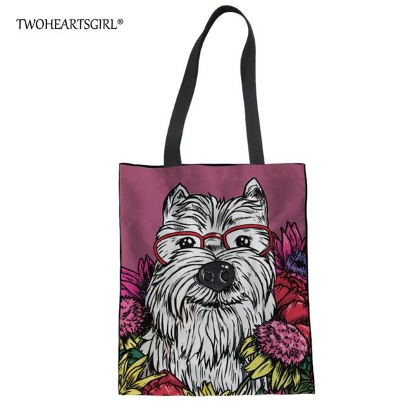 twoheartsgirl цветочного westie холст сумка для женщин cute unique женщины сумки kawaii подростковых девушек торговых мешков плеча 
twoheartsgirl цветочного westie холст сумка для женщин cute unique женщины сумки kawaii подростковых девушек торговых мешков плеча