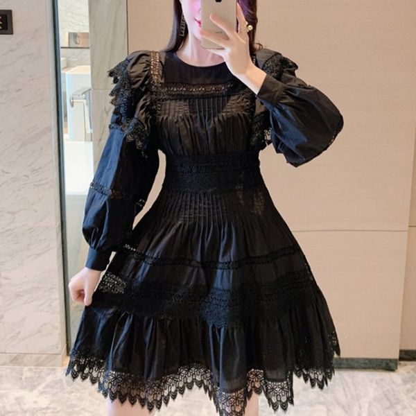 zawfl new women lace short dress elegant ladies o-neck long sleeve dresses autumn casual white mini dress c1024, Black;pink
zawfl new women lace short dress elegant ladies o-neck long sleeve dresses autumn casual white mini dress c1024, Black;pink