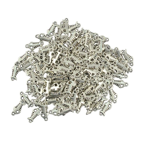 100 pieces alloy nautical fish bone necklace pendant connector diy craft supplies, Black
100 pieces alloy nautical fish bone necklace pendant connector diy craft supplies, Black
