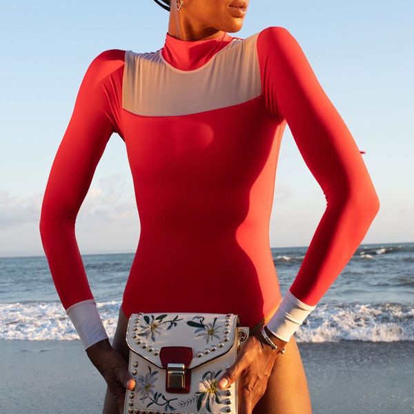 yixia 2021 new one-piece long sleeve sunscreen diving women's solid color surfing suit swimsuit bandage bathing suits pad
yixia 2021 new one-piece long sleeve sunscreen diving women's solid color surfing suit swimsuit bandage bathing suits pad
