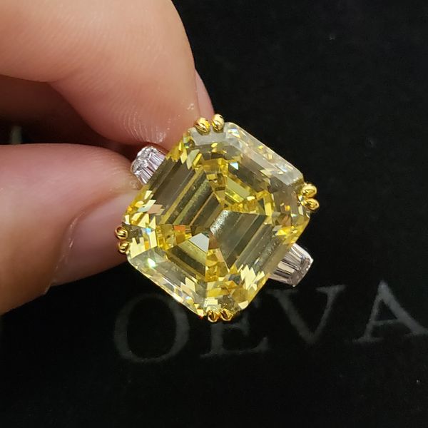 30 carats z high carbon diamond wedding rings for women solid 925 sterling silver sparkling engagement fine jewelry, Slivery;golden