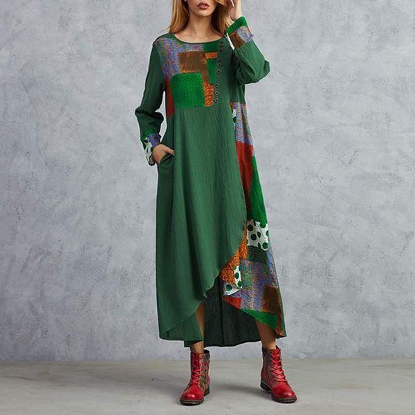 2020 elegant women's patchwork sundress casual printed maxi dress vintage spring vestidos female o neck tunic robe plus size 5xl, Black;gray
2020 elegant women's patchwork sundress casual printed maxi dress vintage spring vestidos female o neck tunic robe plus size 5xl, Black;gray