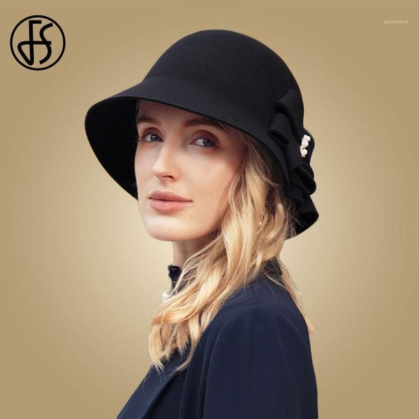 fs vintage black fedora hats for women wide brim winter ladies 100% wool hats flower pearls felt cloche hat fedoras1, Blue;gray
fs vintage black fedora hats for women wide brim winter ladies 100% wool hats flower pearls felt cloche hat fedoras1, Blue;gray