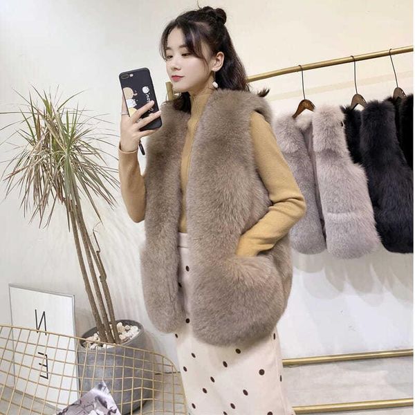 women's fur & faux women 2021 autumn winter coat female casual sleeveless artificial vest ladies warm jacket casaco feminino c2771, Black
women's fur & faux women 2021 autumn winter coat female casual sleeveless artificial vest ladies warm jacket casaco feminino c2771, Black