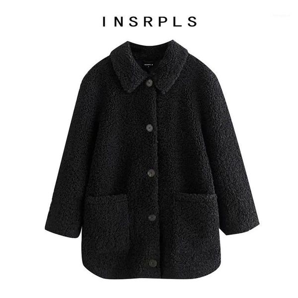 insrpls women fashion thick warm faux fur loose teddy coat vintage long sleeve pockets female outerwear chic overcoat1, Black
insrpls women fashion thick warm faux fur loose teddy coat vintage long sleeve pockets female outerwear chic overcoat1, Black