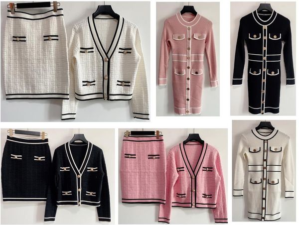 2022 summer casual dresses tow pcs dress set sweater skirt two pieces skirt short sleeves knitted cloth luxury designer clothes causual wear, White
2022 summer casual dresses tow pcs dress set sweater skirt two pieces skirt short sleeves knitted cloth luxury designer clothes causual wear, White