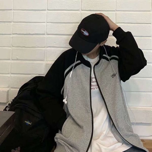 and autumn korean fashion loose spring student sports cardigan men's stand collar casual large ins coat, Gray
and autumn korean fashion loose spring student sports cardigan men's stand collar casual large ins coat, Gray