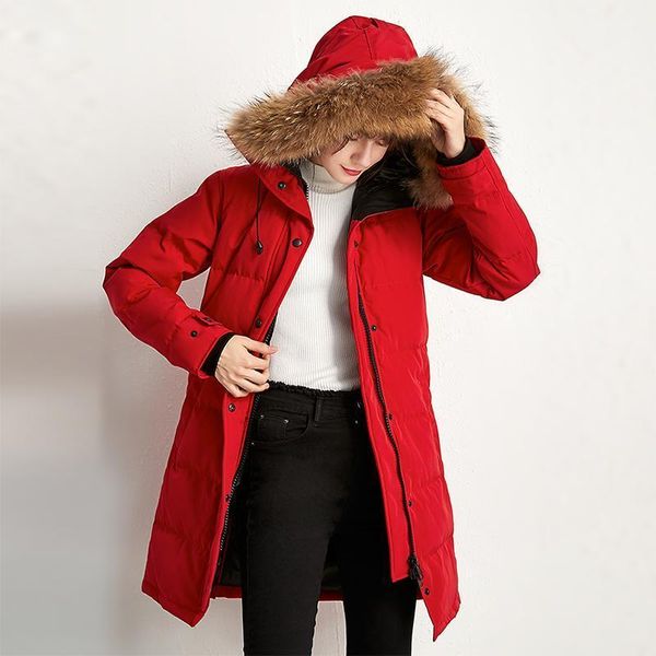 2020 winter red new style mid-length women's down jacket windproof thicken warm slim-fit large fur collar parka coat1, Black
2020 winter red new style mid-length women's down jacket windproof thicken warm slim-fit large fur collar parka coat1, Black