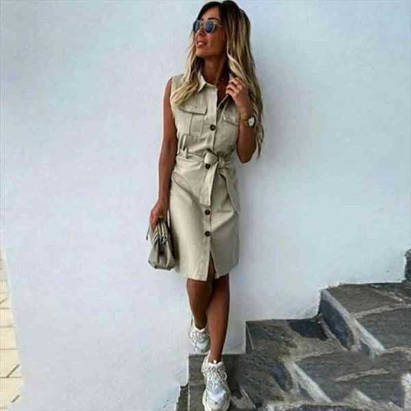 women vintage button sleeveless shirt dress ladies turn down collar pocket sashes slim dress summer casual mini dresses, Black;gray
women vintage button sleeveless shirt dress ladies turn down collar pocket sashes slim dress summer casual mini dresses, Black;gray