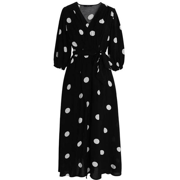 2021 new elegant summer women dress fashion big dot v-neck long dresses beach style dress plus size 4xl female vestidos uz10, Black;gray
2021 new elegant summer women dress fashion big dot v-neck long dresses beach style dress plus size 4xl female vestidos uz10, Black;gray