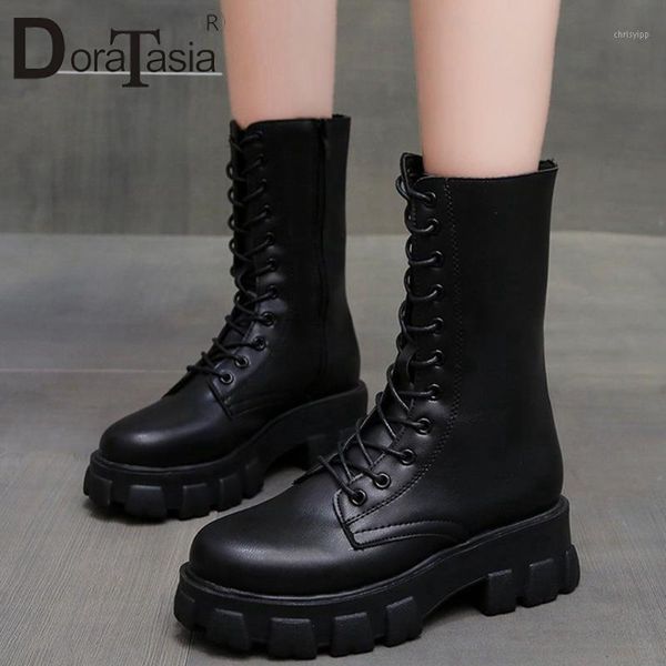 doratasia brand solid female platform black mid calf boots classic fashion boots women lace up chunky heel winter shoes woman1
doratasia brand solid female platform black mid calf boots classic fashion boots women lace up chunky heel winter shoes woman1