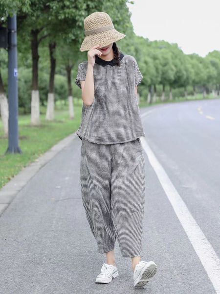 summer new short linen shirt plus harem suittrousers suit pants ankle-length pants suit women's casual loose 2020 rupsy, Gray
summer new short linen shirt plus harem suittrousers suit pants ankle-length pants suit women's casual loose 2020 rupsy, Gray