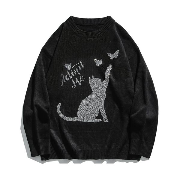 2021 street cat trend cartoons broca de knitted shirt autumn neck long, male and female sweaters k63c, White;black
2021 street cat trend cartoons broca de knitted shirt autumn neck long, male and female sweaters k63c, White;black