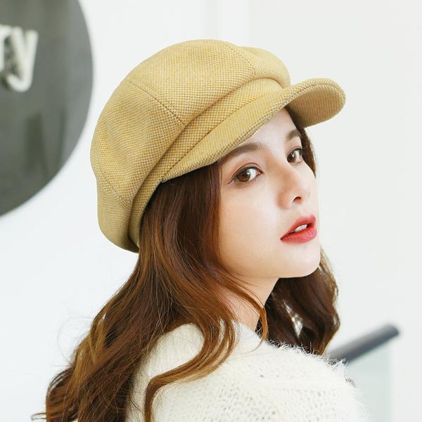 women's new product retro octagon hat plaid korean newsboy painter hat female creative fashion beret, Blue;gray
women's new product retro octagon hat plaid korean newsboy painter hat female creative fashion beret, Blue;gray