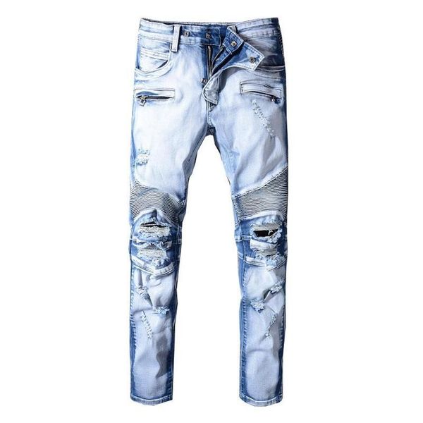 2021 mens digner jeans distrsed motorcycle biker jean rock ny ripped hole letter brand hip hop denim, Blue
2021 mens digner jeans distrsed motorcycle biker jean rock ny ripped hole letter brand hip hop denim, Blue
