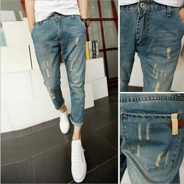 ixnf8 men's holes jeans korean slim capris feet small men's with fashion jeans and omwpg, Blue
ixnf8 men's holes jeans korean slim capris feet small men's with fashion jeans and omwpg, Blue