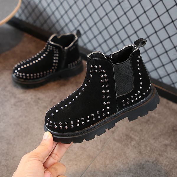 spring martin boots cool good quality rivet black autumn and brown hard tpr bottom children shoes for girls, Black;red
spring martin boots cool good quality rivet black autumn and brown hard tpr bottom children shoes for girls, Black;red