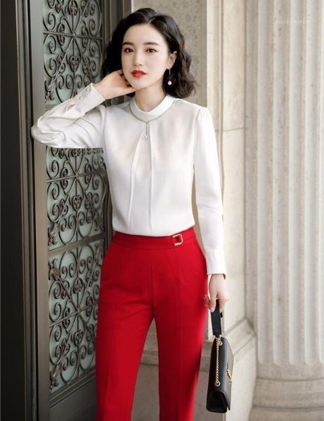 formal 2 piece set with pants and for women business work wear ladies office blouses & shirts styles pantsuits1, White
formal 2 piece set with pants and for women business work wear ladies office blouses & shirts styles pantsuits1, White