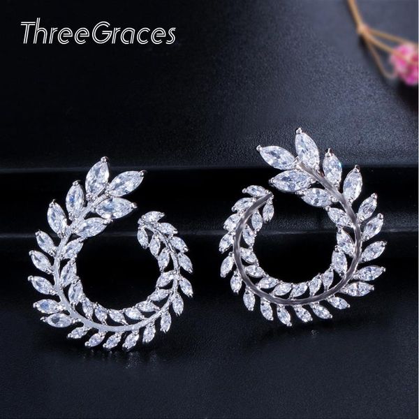 stud threegraces famous design sparkling olive branch leaf shape marquise cut luxury cubic zirconia earrings for women er282, Golden;silver
stud threegraces famous design sparkling olive branch leaf shape marquise cut luxury cubic zirconia earrings for women er282, Golden;silver