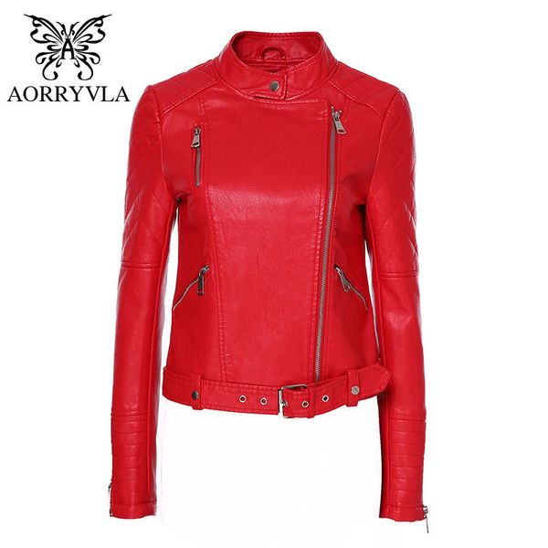 aorryvla new red pu faux leather jacket women classic moto biker jacket mandarin collar spring autumn lady basic coat with belt 201030, Black
aorryvla new red pu faux leather jacket women classic moto biker jacket mandarin collar spring autumn lady basic coat with belt 201030, Black
