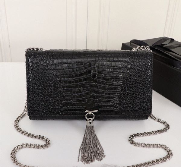 classic design temperament women's single shoulder bags crocodile pattern solid color high-grade tassel bag fashion messenger bag 24cm
classic design temperament women's single shoulder bags crocodile pattern solid color high-grade tassel bag fashion messenger bag 24cm