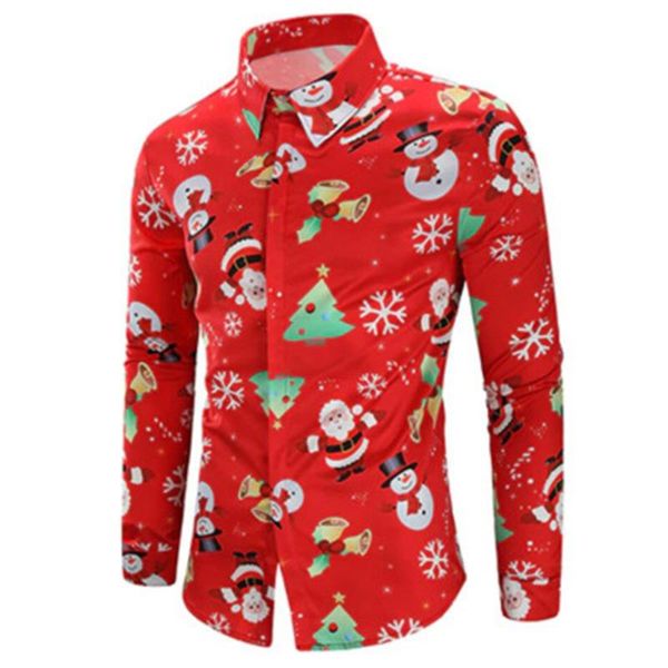 fall men christmas printed 3xl shirt fashion lapel long sleeve men casual single breasted top, White;black
fall men christmas printed 3xl shirt fashion lapel long sleeve men casual single breasted top, White;black