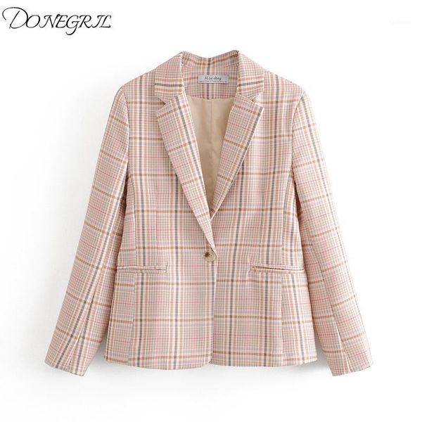 2020 vintage loose plaid women jackets one-button notched women blazer jacket autumn winter female outerwear elegant ladies coat1, White;black
2020 vintage loose plaid women jackets one-button notched women blazer jacket autumn winter female outerwear elegant ladies coat1, White;black