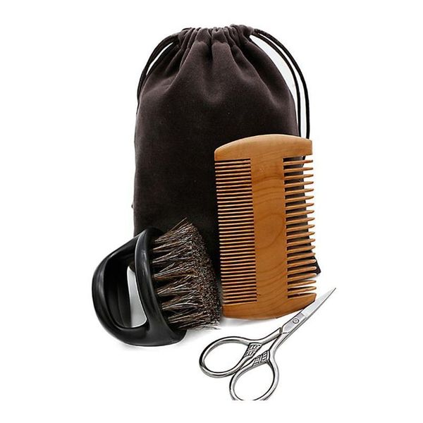 3pcs wooden beard comb and natural bristles brush with scissors set for men c jllhax, Silver
3pcs wooden beard comb and natural bristles brush with scissors set for men c jllhax, Silver