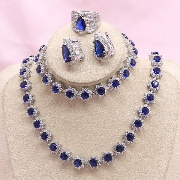 silver color jewelry sets for women blue semi-precious wedding jewelry necklace earrings ring bracelet gift box
silver color jewelry sets for women blue semi-precious wedding jewelry necklace earrings ring bracelet gift box