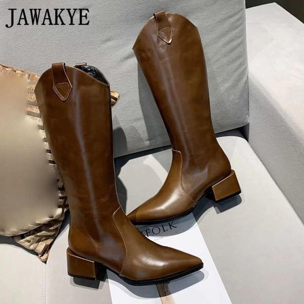 genuine leather knee high boots women's knight boots british style pointed toe cowgirl shoes winter square heel long, Black
genuine leather knee high boots women's knight boots british style pointed toe cowgirl shoes winter square heel long, Black