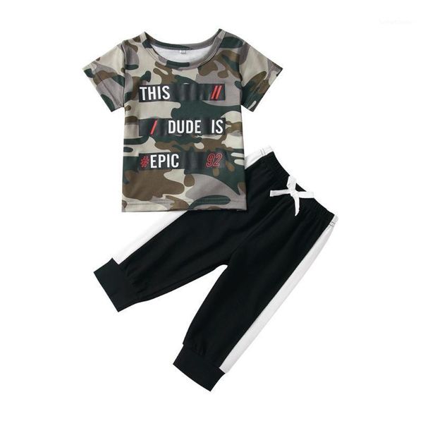 clothing sets kancoold kids boys camouflage striped alphanumeric print short sleeve t-shirt + solid color bow tie trousers set1, White
clothing sets kancoold kids boys camouflage striped alphanumeric print short sleeve t-shirt + solid color bow tie trousers set1, White