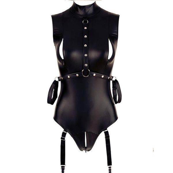 women pu leather bodysuits sleeveless mock neck turtleneck bodysuit with zip black costumes bodysuit r80876, Black;white
women pu leather bodysuits sleeveless mock neck turtleneck bodysuit with zip black costumes bodysuit r80876, Black;white