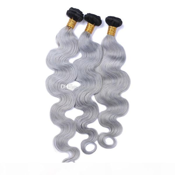new arrival silver grey ombre human hair 9a brazilian 1b gray ombre hair bundles 3pcs lot body wave grey silver hair extension, Black 
new arrival silver grey ombre human hair 9a brazilian 1b gray ombre hair bundles 3pcs lot body wave grey silver hair extension, Black