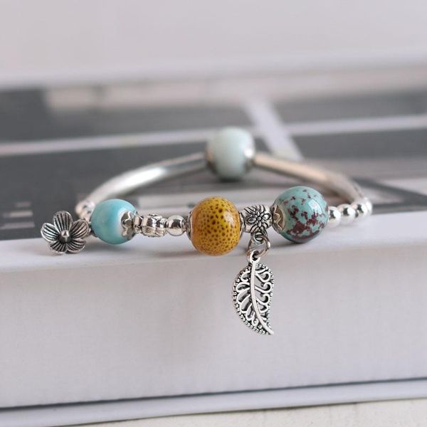 bohemia ethnic style vintage simple ceramic beaded alloy flower leaves pendant bracelet fashion girl student jewelry accessories, Golden;silver
bohemia ethnic style vintage simple ceramic beaded alloy flower leaves pendant bracelet fashion girl student jewelry accessories, Golden;silver