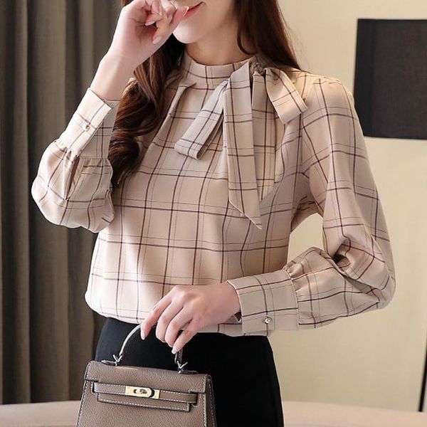 elegant bowknot chiffon shirt autumn spring women clothing 2021 long-sleeved blouse fashion plaid blouse blusa, White
elegant bowknot chiffon shirt autumn spring women clothing 2021 long-sleeved blouse fashion plaid blouse blusa, White