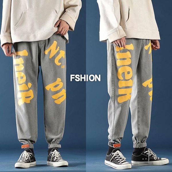 2020 autumn new style buckle jeans men's loose trend letter printing harem pants ins retro casual pants, Blue
2020 autumn new style buckle jeans men's loose trend letter printing harem pants ins retro casual pants, Blue