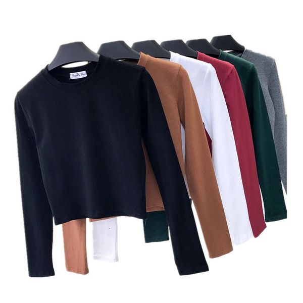 long sleeve t-shirt women's tight leak navel bottoming shirt short high waist cotton sports female t-shirts 3000 06, White
long sleeve t-shirt women's tight leak navel bottoming shirt short high waist cotton sports female t-shirts 3000 06, White