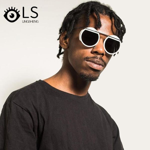sunglasses ls outdoor personalized round frame punk for taking pos cool and handsome putting glasses yb140, White;black
sunglasses ls outdoor personalized round frame punk for taking pos cool and handsome putting glasses yb140, White;black