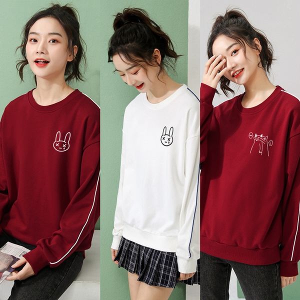 171iy women neck hoodless sweater crew 2020 new student pulloversweater pullover sleeve korean loose autumn thin pullover long ftbmd, Black
171iy women neck hoodless sweater crew 2020 new student pulloversweater pullover sleeve korean loose autumn thin pullover long ftbmd, Black