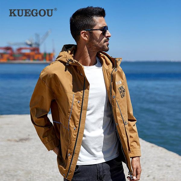 kuegou autumn outwear men's hooded jacket letter printing streetwear clothin fashion khaki coat men plus size dow-10007, Black;brown
kuegou autumn outwear men's hooded jacket letter printing streetwear clothin fashion khaki coat men plus size dow-10007, Black;brown