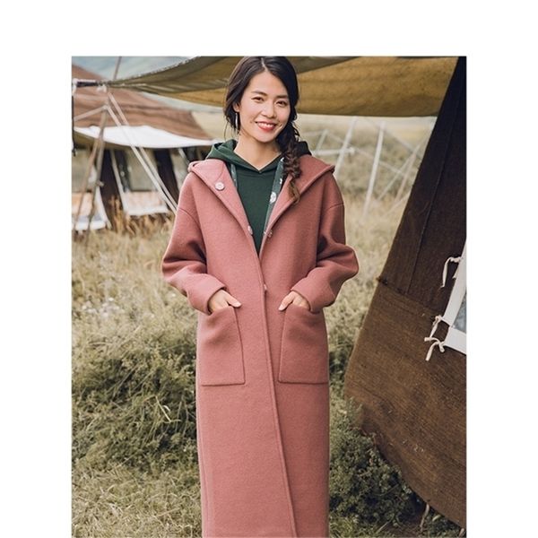 inman winter new arrival hooded elegant chick long wool women outerwear coat 201214, Black
inman winter new arrival hooded elegant chick long wool women outerwear coat 201214, Black