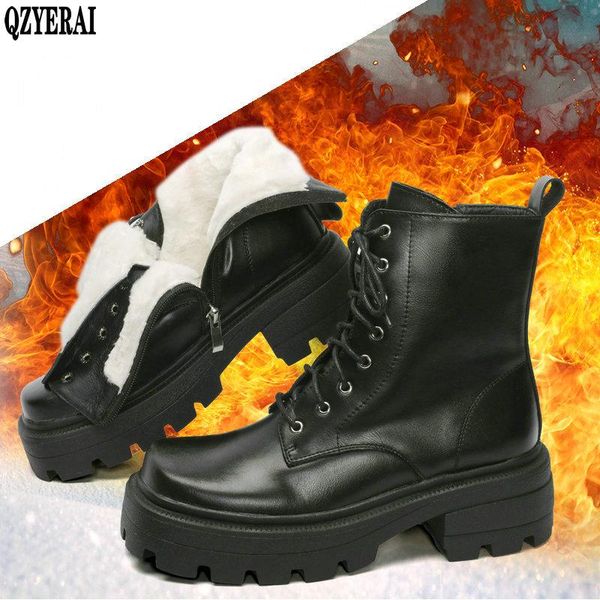 boots 2021 waterproof women snow 100% genuine leather wool platform motorcycle for winter fur warm shoes, Black
boots 2021 waterproof women snow 100% genuine leather wool platform motorcycle for winter fur warm shoes, Black