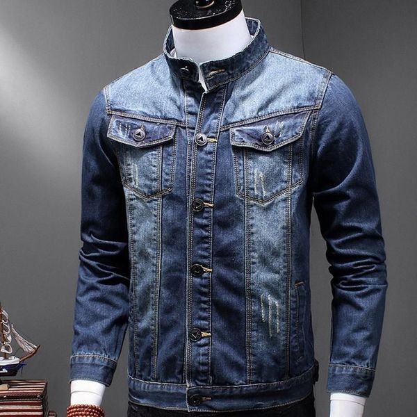 men's jackets classic male retro washed denim stand collar casual mens jeans jacket trucker biker motorcycle coat slim fit outwear plus, Black;brown
men's jackets classic male retro washed denim stand collar casual mens jeans jacket trucker biker motorcycle coat slim fit outwear plus, Black;brown
