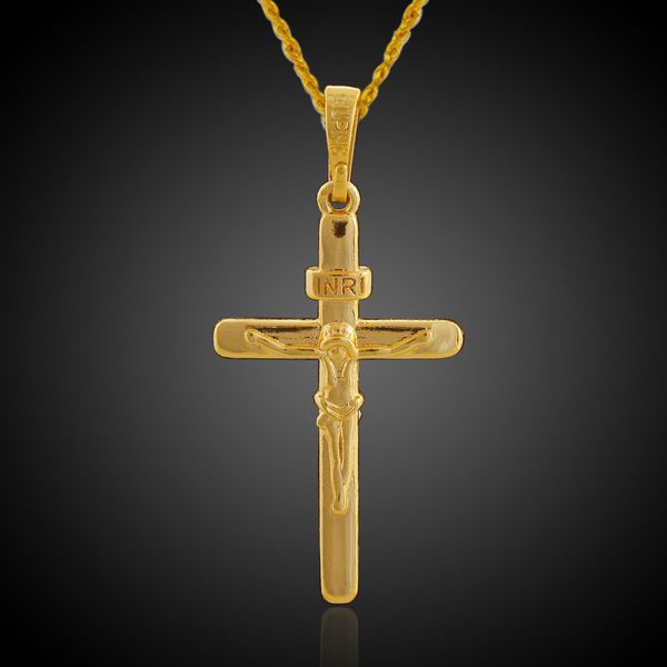 classic jewelry jesus cross pendant 18k yellow gold filled crucifix pendant chain, Silver
classic jewelry jesus cross pendant 18k yellow gold filled crucifix pendant chain, Silver