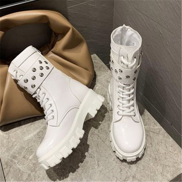 rivet 2021 new girls'leather punk gothic women's boots 35-40 277g, Black 
rivet 2021 new girls'leather punk gothic women's boots 35-40 277g, Black