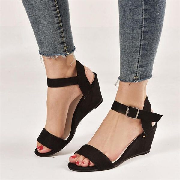 женщины средние пятки клина сандалии дамы peep toe пряжка ремень сандалии женские летние 2020 комфортные повседневная обувь обувь 34-43, Black
женщины средние пятки клина сандалии дамы peep toe пряжка ремень сандалии женские летние 2020 комфортные повседневная обувь обувь 34-43, Black