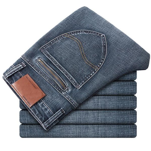 men's classic business straight jeans autumn winter casual elastic denim pants male brand trousers black blue gray kg-868
men's classic business straight jeans autumn winter casual elastic denim pants male brand trousers black blue gray kg-868