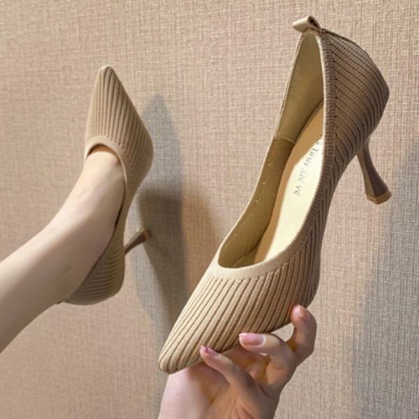 fashion black high heels 2019 new shallow mouth women's shoes professional work shoes pointed toe stiletto knitted single shoes c0129
fashion black high heels 2019 new shallow mouth women's shoes professional work shoes pointed toe stiletto knitted single shoes c0129