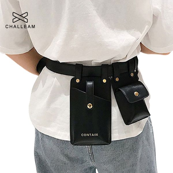two pocket women leather waist bag female phone bag design leather fanny packs ladies black green white shoulder belt bag 230 t200113
two pocket women leather waist bag female phone bag design leather fanny packs ladies black green white shoulder belt bag 230 t200113