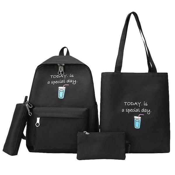 4pcs set letter printing canvas backpack pencil case for teenage girls student composite rucksack women totes purse
4pcs set letter printing canvas backpack pencil case for teenage girls student composite rucksack women totes purse